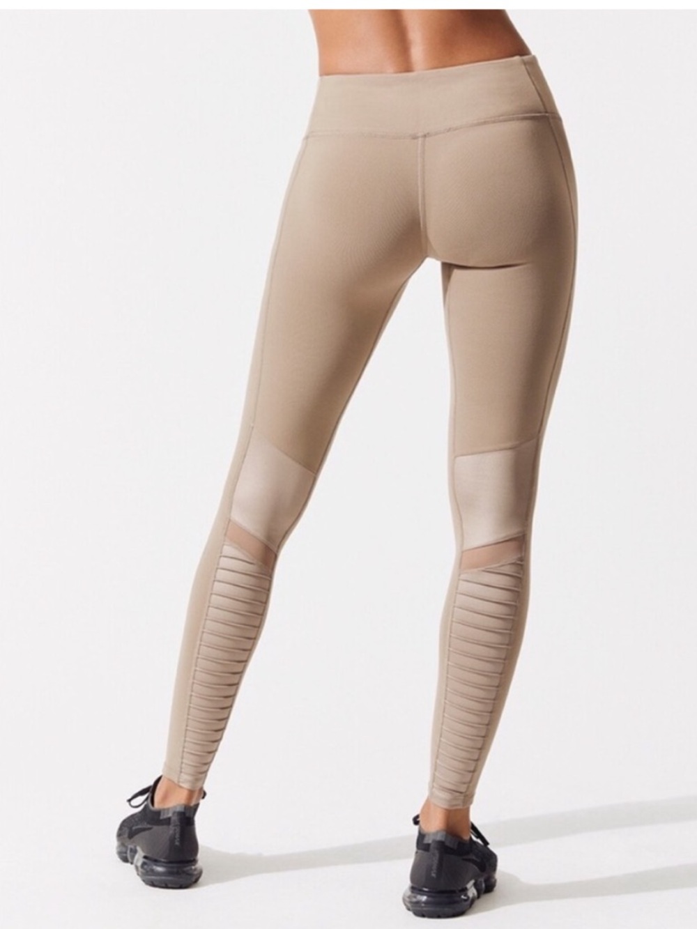 ALO Yoga Sand Gravel Moto Leggings - Neutral Tan - Picture 3 of 12